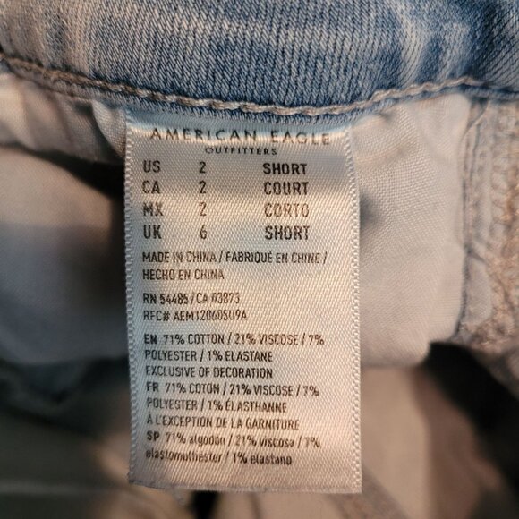 American Eagle Jeans 2s Jegging Next Level Stretch Hi Rise Light Wash Ripped - Picture 6 of 13